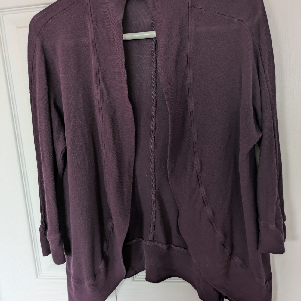 Women's Purple Open-Front Sweater